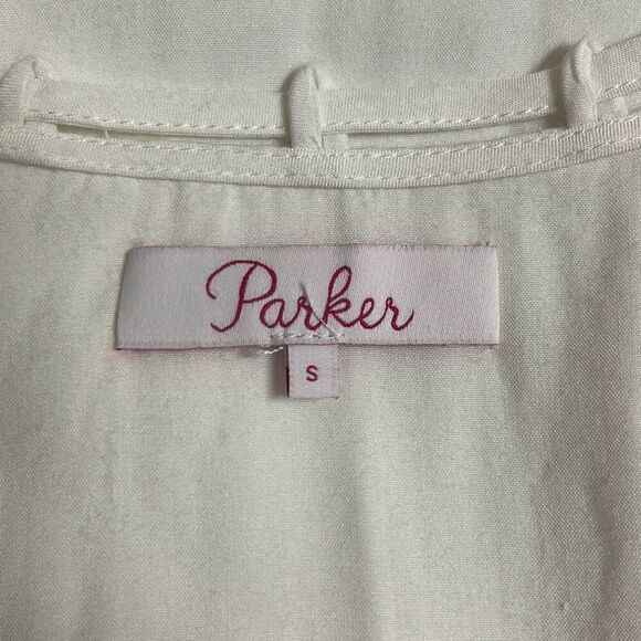 Parker White Ivory Button Up Blouse Ruffles Tassels Bell Sleeves NWOT Small Boho - Picture 7 of 9